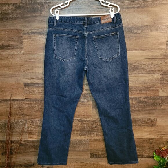 Threadgrit Jeans Mens 34x32 Measures 34x30 Relaxed Straight Medium Dark Wash - Picture 2 of 11